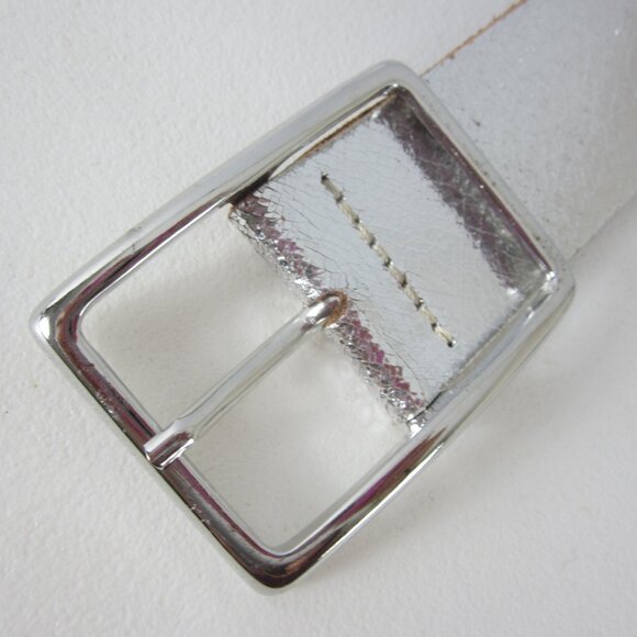 New Amsterdam Heritage M Metallic Silver Leather Belt Handcrafted Netherlands - Picture 6 of 10